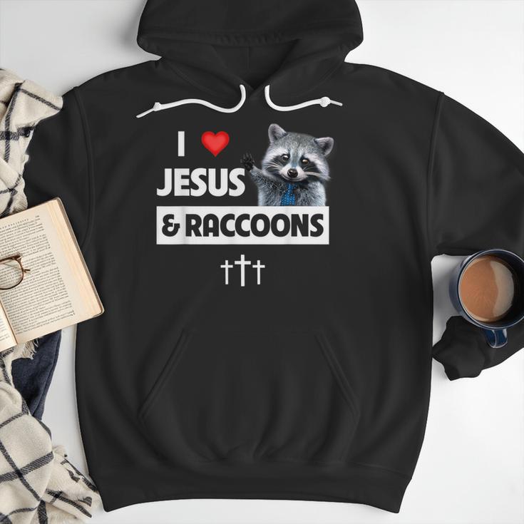 I Love Jesus And Raccoons Mom Dad Christian Love Jesus Bible Men Hoodie