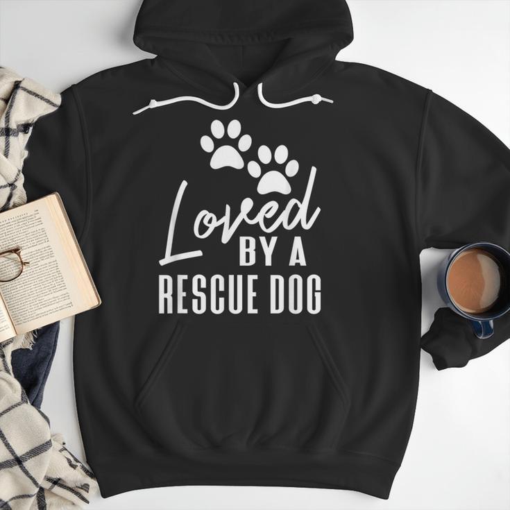 Loved By A Rescue Dog Foster Mom Rescue Dad Men Hoodie