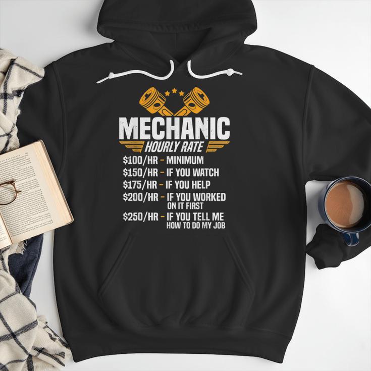 Mechanic Men Dad Hourly Rate Car Auto Garage Mechanic Men Hoodie