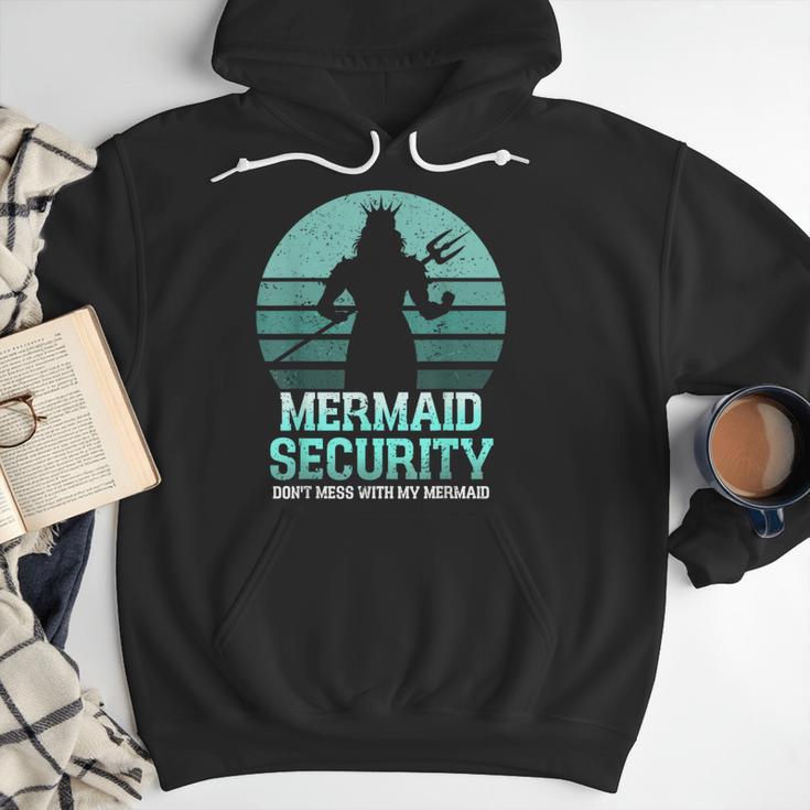 Mermaid Security Vintage Birthday Party Dad Father Day Men Hoodie