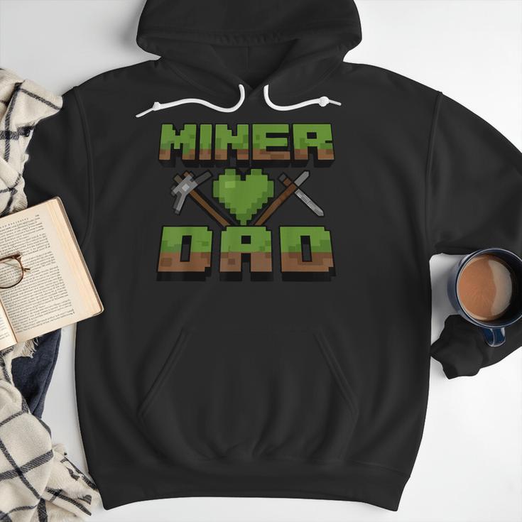 Miner Dad Birthday Boy Party Video Gamer Pixel Men Hoodie