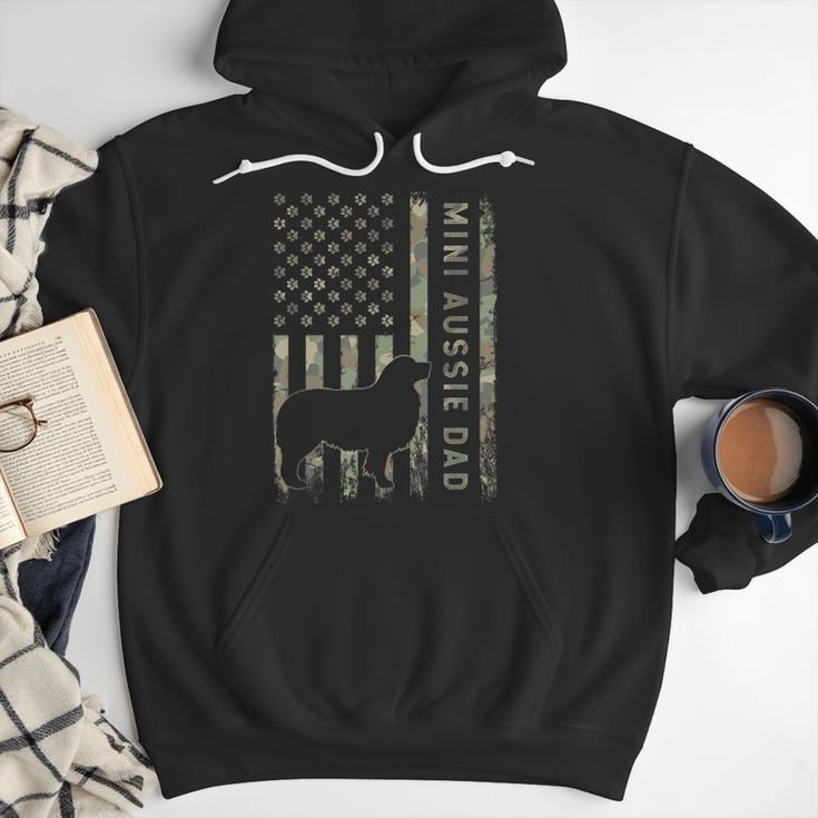 Mini Aussie Dad Australian Shepherd Dog Camo USA Flag Men Hoodie Mini Aussie Dad Australian Shepherd Dog Camo USA Flag Men Hoodie