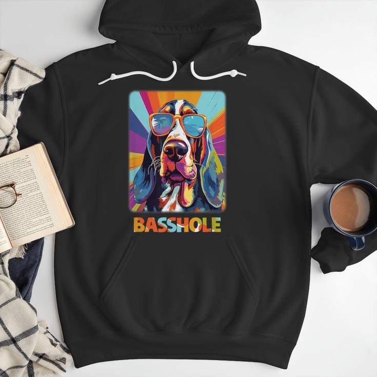 Mom & Dad Of a Basshole Basset Hound With Glasses -Adults Short Sleeve Men Hoodie