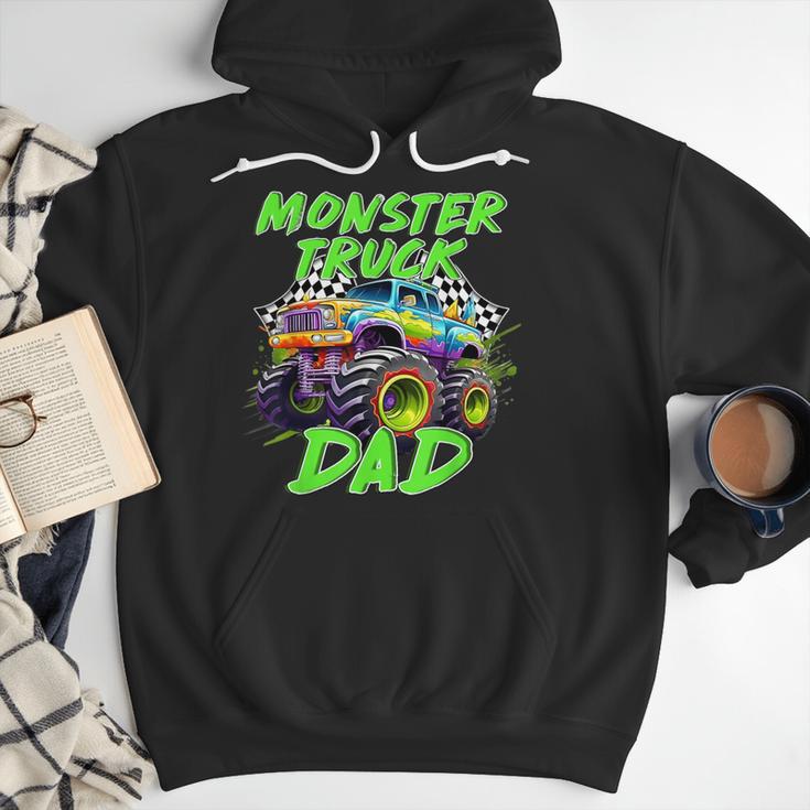Monster Truck Dad Family Matching Birthday Party Fathers Day Men Hoodie