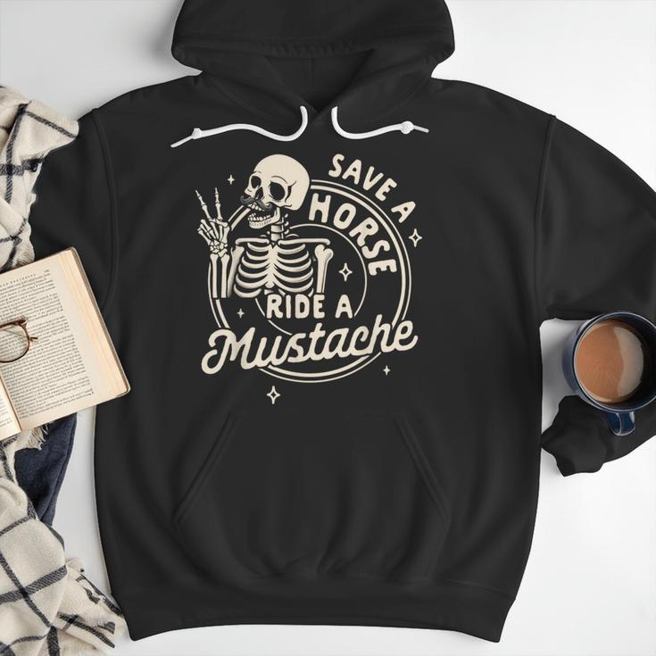 Mustache Dad Father’s Day Save A Horse Ride A Mustache Men Hoodie