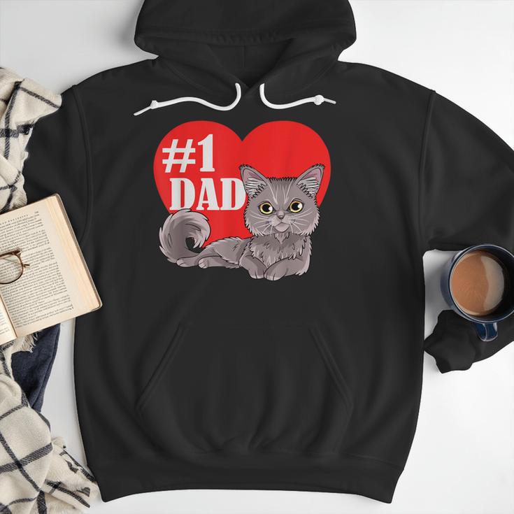 Nebelung Cat 1 Dad Father's Day Daddy Heart Decor For Men Women Kids Men Hoodie