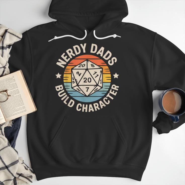 Nerdy Dads Build Character RPG Gaming Father's Day For Dad Men Hoodie