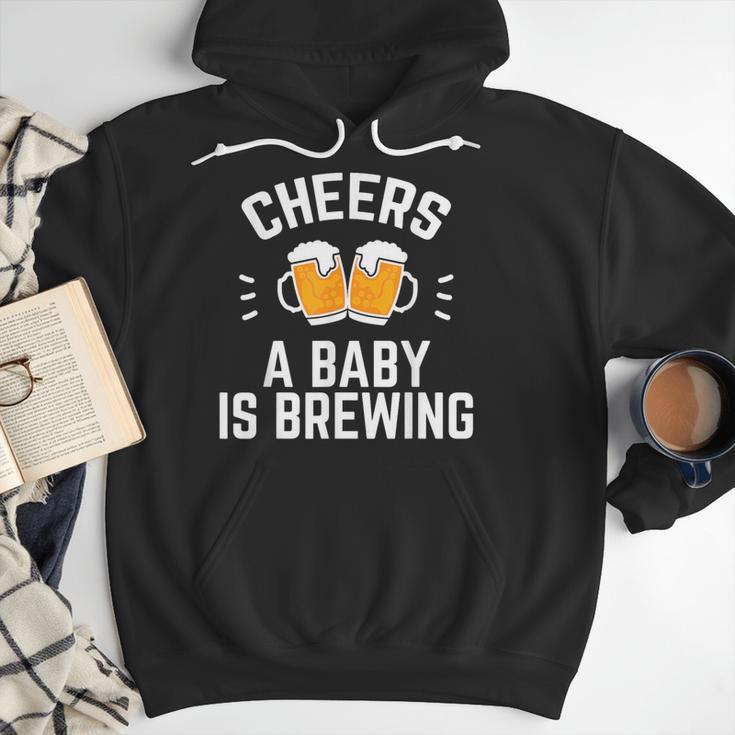 New Dad Baby Shower Cheers A Baby Is Brewing Men Hoodie New Dad Baby Shower Cheers A Baby Is Brewing Men Hoodie