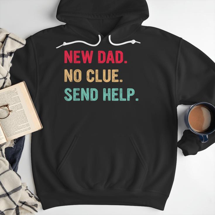 New Dad No Clue Send Help Vintage Men Hoodie