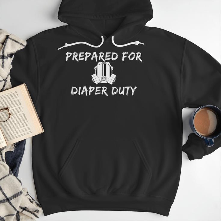 New Dad Prepared For Diaper Duty Saying Quote Men Hoodie