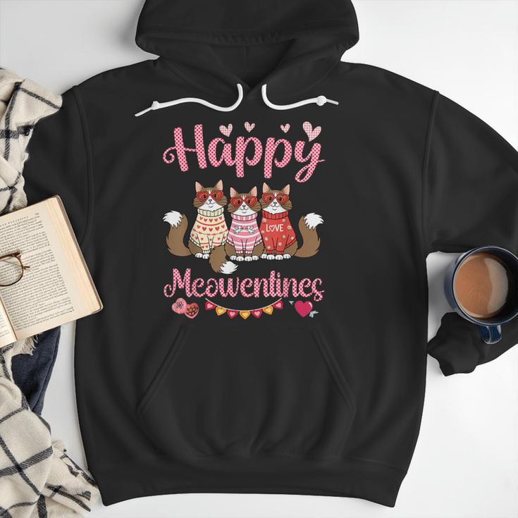Norwegian Forest Cat Happy Meowentines Valentine Dad Mom Men Hoodie