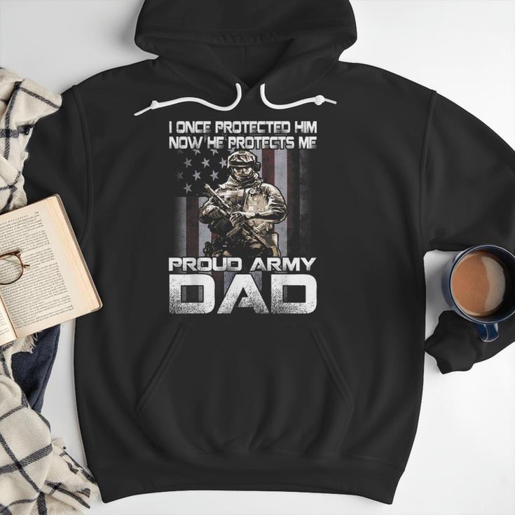 I Once Protected Him Now He Protects Me Proud Army Dad Men Hoodie