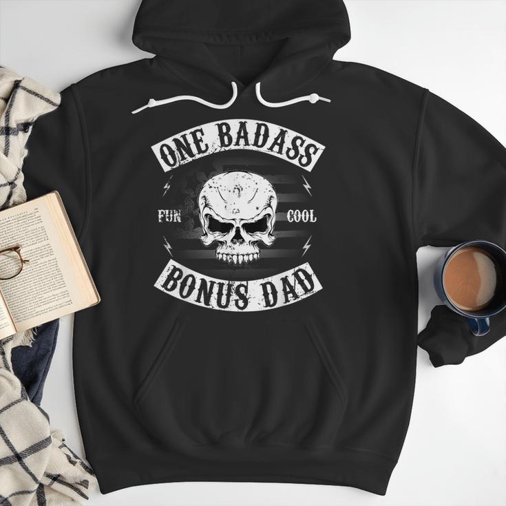One Badass Bonus Step Dad Birthday Stepdad Men Hoodie
