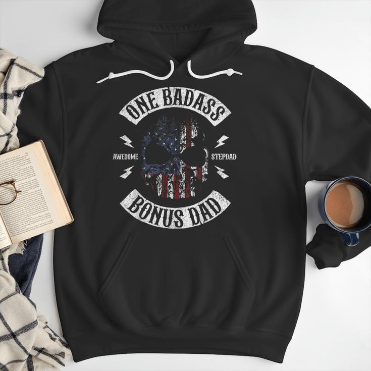 One Badass Bonus Stepdad Birthday Step Dad Men Hoodie