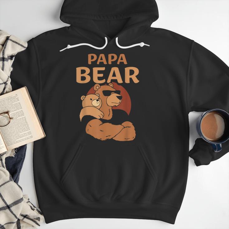 Papa Bear Bears Animal Pun Lover Dad Father Daddy Father's Men Hoodie