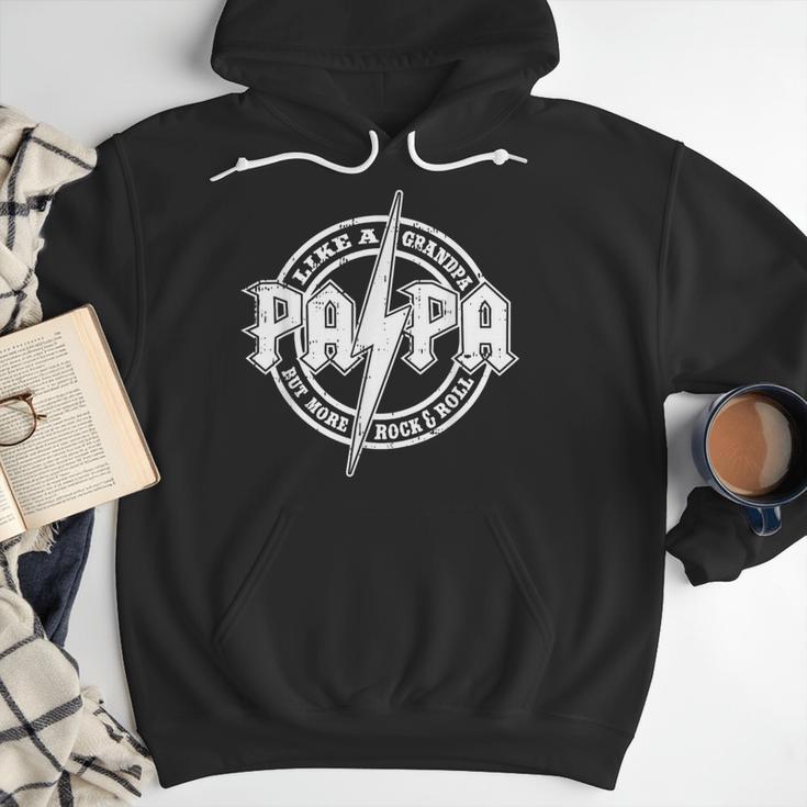Papa Like A Grandpa Fathers Day Rocker Dad Rock Music Men Men Hoodie
