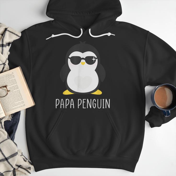 Penguin Papa Father's & Cute Dad Men Hoodie