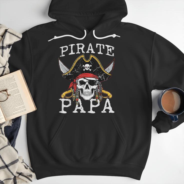 Pirate Papa Skull Family Matching Costume Dad Grandpa Men Men Hoodie