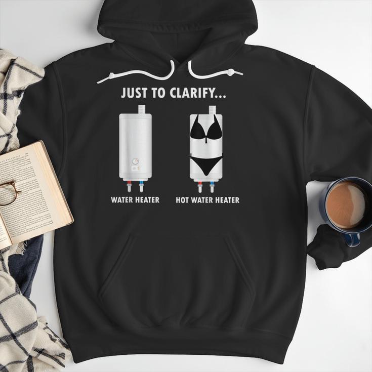 Plumber Hot Water Heater Plumbing Dad Joke Men Hoodie