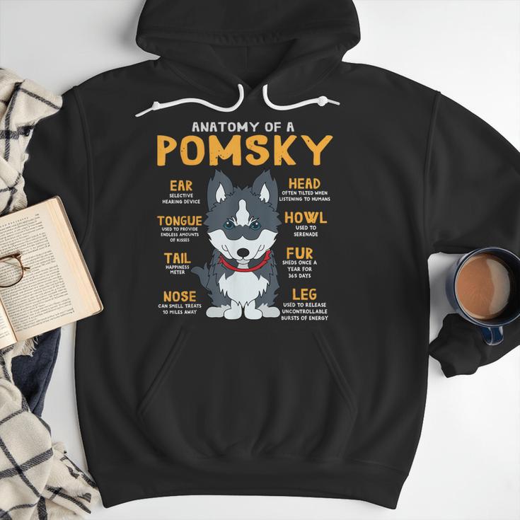 Pomsky Anatomy Dog Mom Dad Men Hoodie