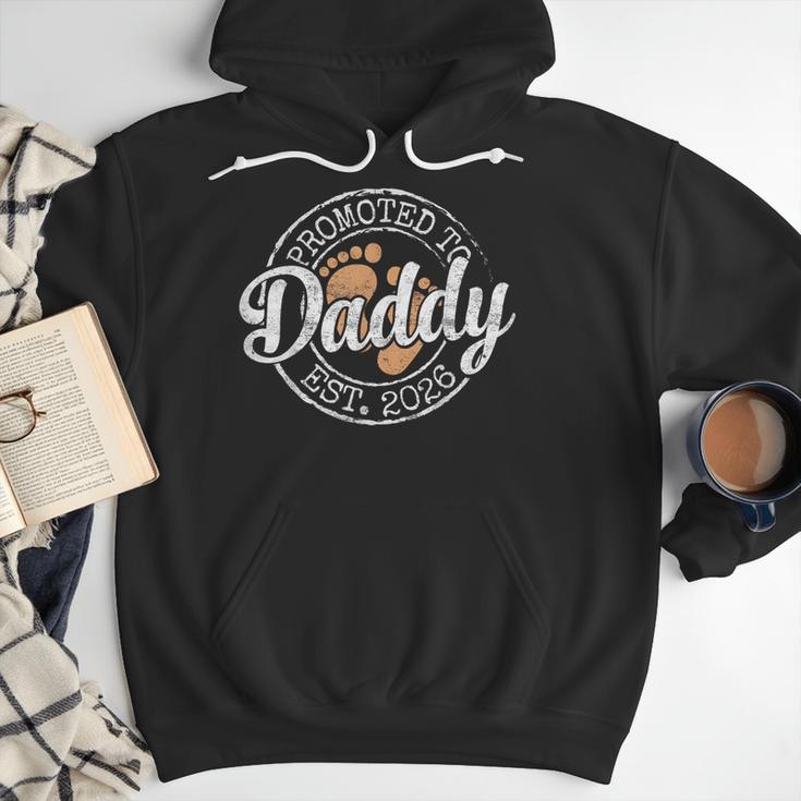 Promoted To Daddy Est 2026 Stamp First Time Dad To Be Men Hoodie