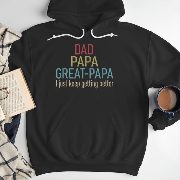 Promoted To Great Papa 2024 Fathers Day First Time Dad Men Hoodie