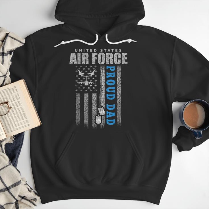 Proud Air Force Dad Of The US Air Force USA Flag Men Hoodie