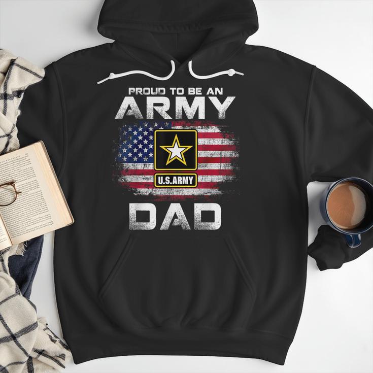 Proud To Be An Army Dad With American Flag Veteran Men Hoodie