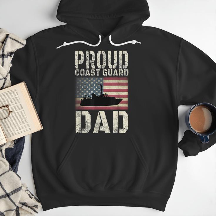 Proud Coast Guard Dad USCG American Flag T-Shirt Men Hoodie