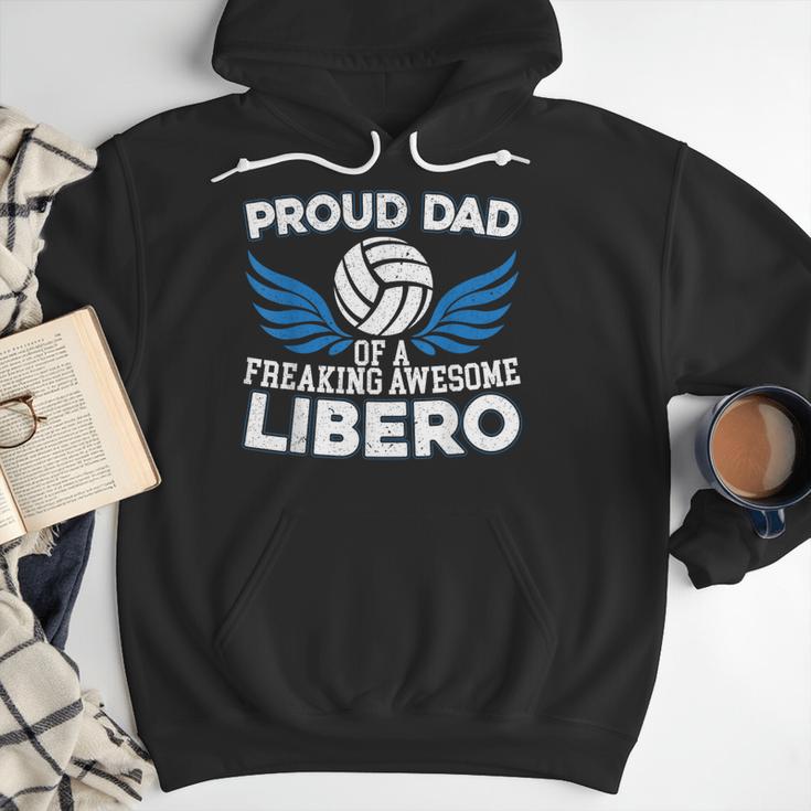 Proud Dad Of A Freaking Awesome Libero Volleyball Father Men Hoodie