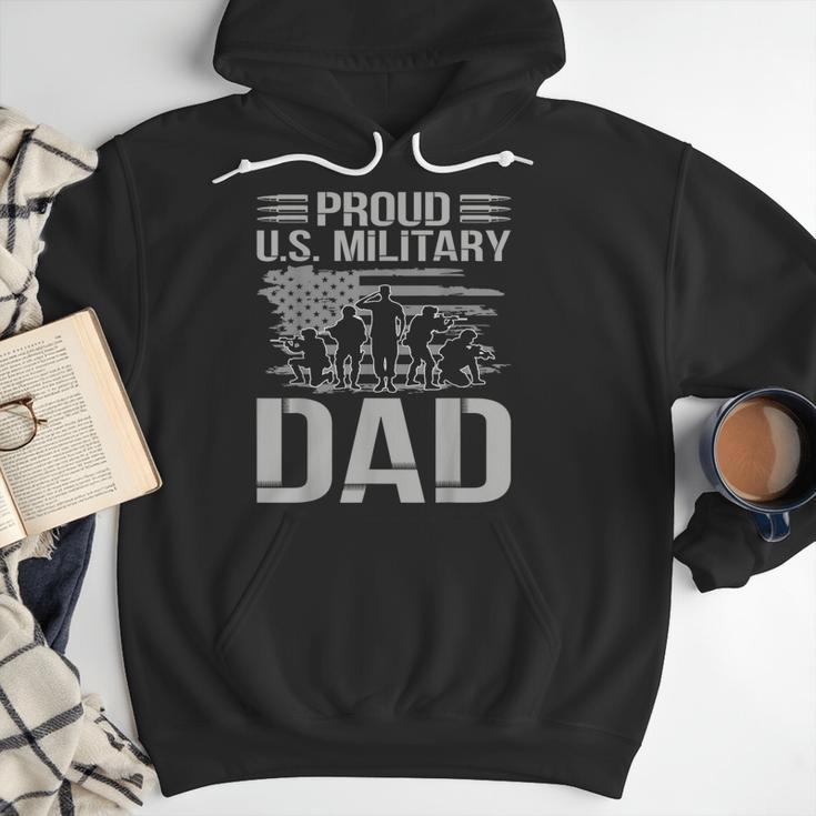 Proud Us Military Dad Father's Day For Dad Grandpa Veteran Men Hoodie