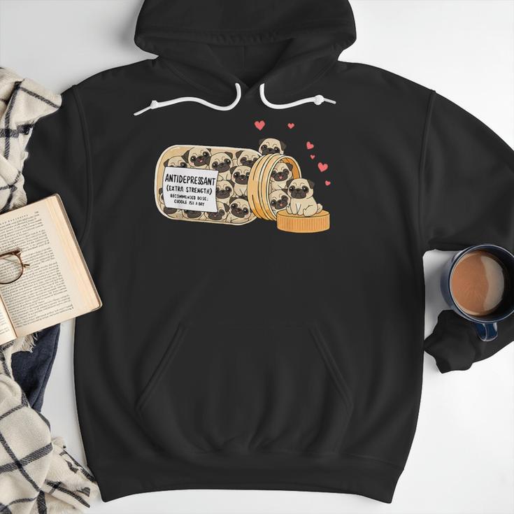 Pug Anti Depressant Mom Dad Kids Men Hoodie