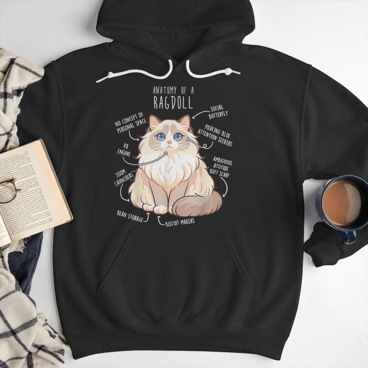 Ragdoll Cat Anatomy Cute Pet Mom Dad Cream Bicolor Men Hoodie