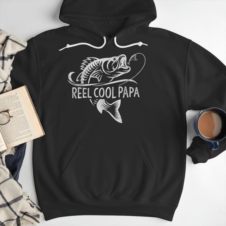 Reel Cool Papa Fishing Dad Father's Day Fisherman Fish Men Hoodie