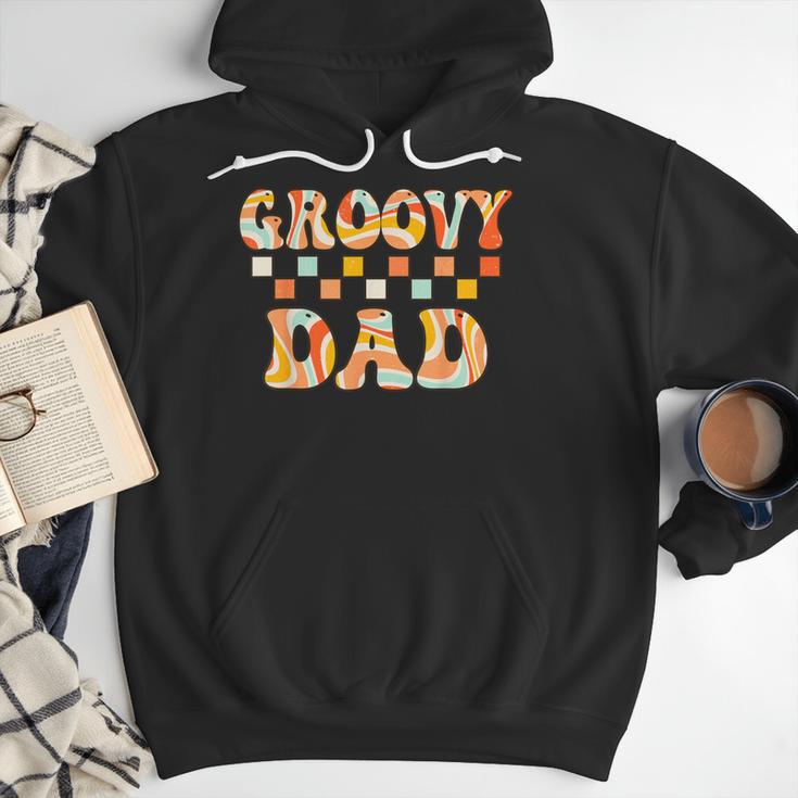 Retro Groovy Dad Matching Family 1st Birthday Party Men Hoodie