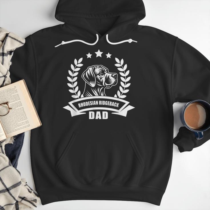 Rhodesian Ridgeback Dad With Banner And Ear Wreath Men Hoodie