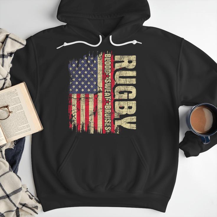 Rugby Blood Sweat Bruises Rugby Player Coach Dad Mom Men Hoodie