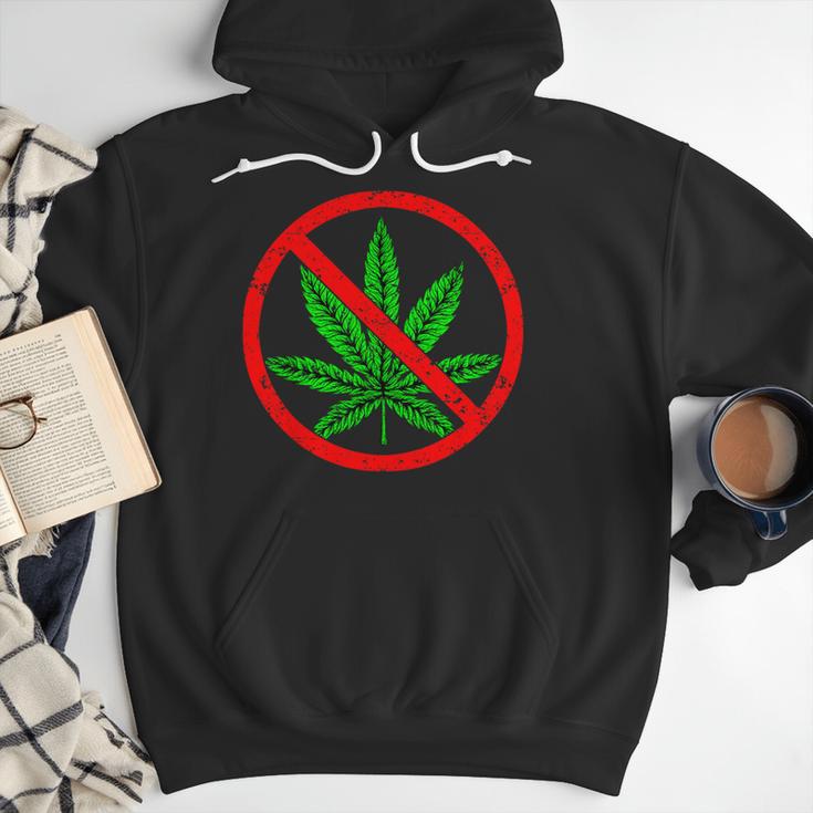 Say No Cannabis Anti-Marijuana Retro Weed Parent Dad Mom Men Hoodie