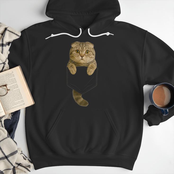 Scottish Fold Cat Pocket Cat Mom Cat Dad Cat Lover Men Hoodie