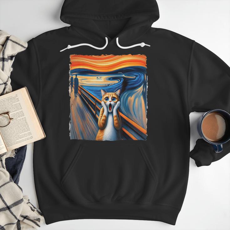 The Scream Cat Parody For Kitty Cat Lover Cat Mom Cat Dad Men Hoodie