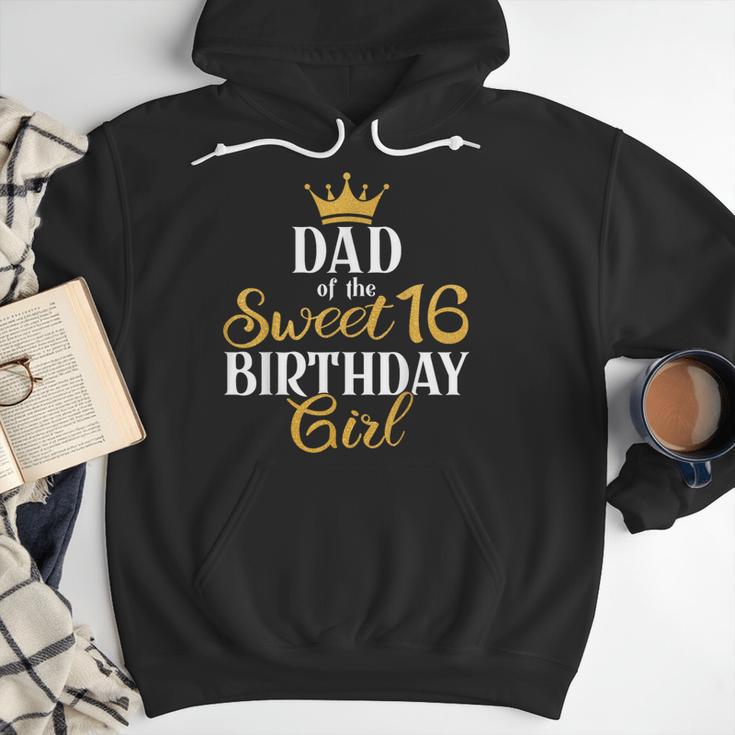 Sixteen Squad Bday Party Dad Of Sweet 16th Birthday Queen Men Hoodie