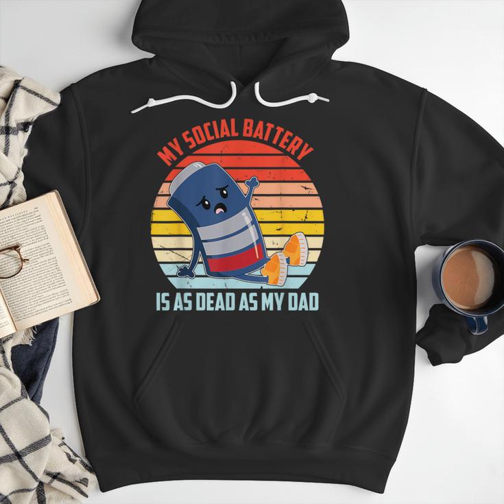 My Social Battery Is As Dead As My Dad Men Hoodie
