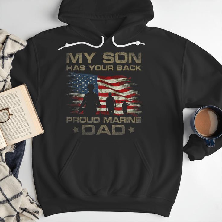 My Son Has Your Back Marine Dad Camouflage Men Hoodie