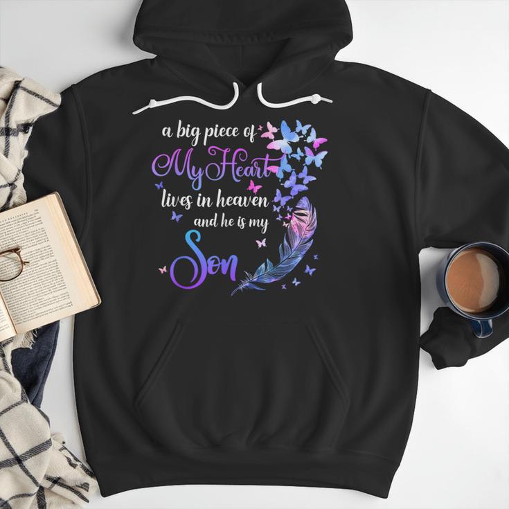 My Son Lives In Heaven Memorial Quotes Love Mom Dad Matching Men Hoodie