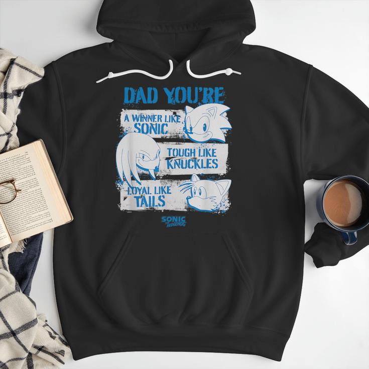 Sonic The Hedgehog Father's Day Dad Qualities Distressed Men Hoodie