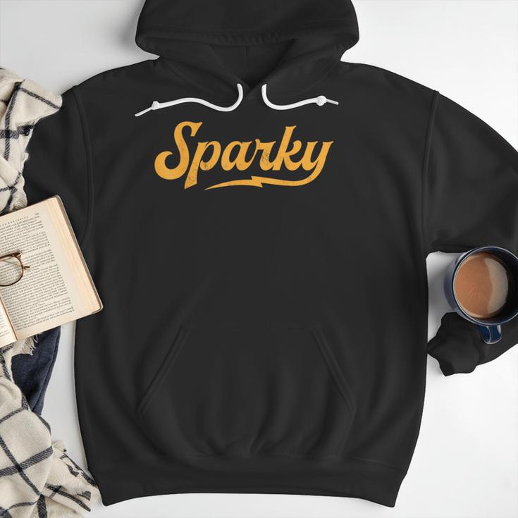 Sparky Electrician Lineman Dad Retro Vintage Novelty Men Hoodie