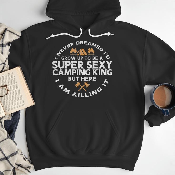 Super Camping King Camp Camper Dad Men Husband Men Hoodie