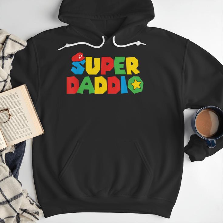 Super Gamer Dad Unleashed Celebrating Fatherly Powers Men Hoodie