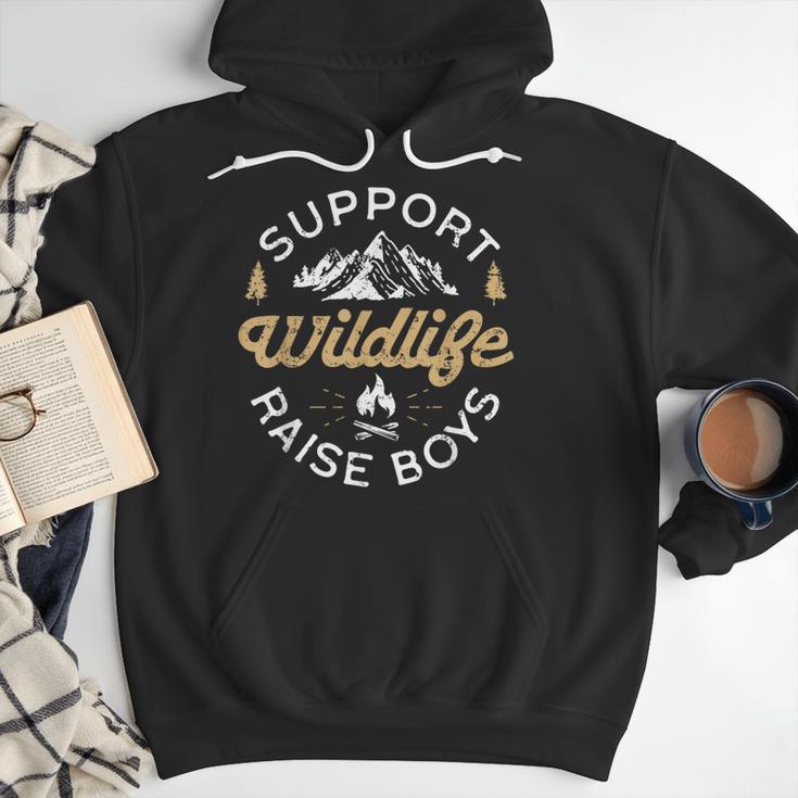 Support Wildlife Raise Boys Parent Mom & Dad Men Hoodie