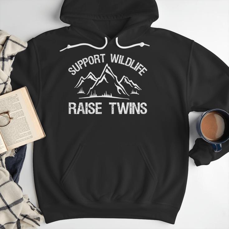 Support Wildlife Raise Twins Twin Mom Dad T-Shirt Men Hoodie